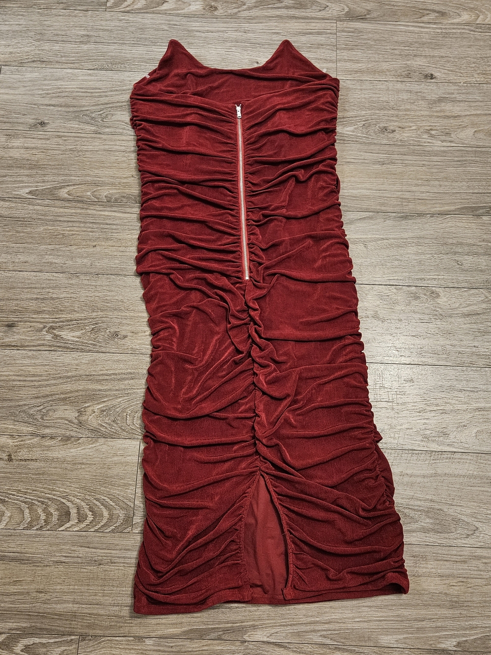 Ruched Burgundy Bodycon Dress Size 2X - Picture 7 of 7